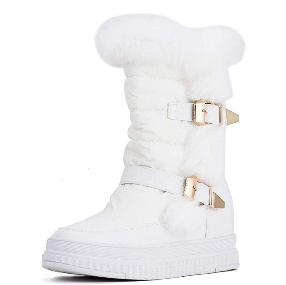 Women's Winter Flat Mid-Calf Snow Boots